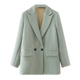 And Summer 2024 New Simple Loose Double-Breasted Suit Jacket New Suit For Women In Spring And