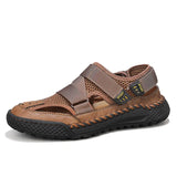 Zingj Men's Sandals Summer 2024 New Hollowed-Out Breathable Men's Hole Shoes Non-Slip Handmade Large-Size Outdoor