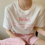 Zingj Korean Chic Summer New Embroidery Stereo Letter Casual Simple Age Reduction Round Collar Short Sleeve Versatile