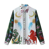 Summer Printed Positioning Shirt Printed Loose Casual Trousers