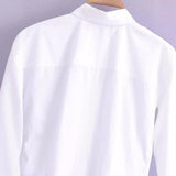 New Spring Poplin Waist Shows Thin Lace Fashion Shirt