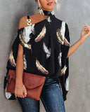 Zingj Wise Hot Summer Hanging Bat Sleeve Print Shirt
