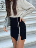 2021 Black Mini Bodycon Skirt Women Sexy Party Autumn Winter Casual Y2K Club High Waist Fashion Pencil Skirts