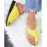 Large-Size Toe Sandals Flat-Soled Solid-Color Sandals Women's Thick Soles Women's Sandals Direct