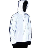 Men And Women Outdoor Sports Hip-Hop Reflective Windbreaker Hooded Jacket No Logo Harajuku Hip Hop Blazer Blazer-Outfit