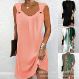 Zingj New Women's Elegant Watercolor Flower Mini Dress ODS3904