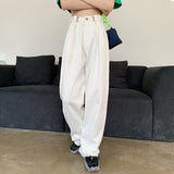 Women Jeans 2022 New Loose Colorful Wide Leg Brown High Waist Straight Pants Women's Casual Pants Denim Femme