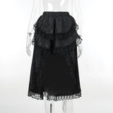 Autumn New Trailing Waist Skirt Temperament Elegant Court Style Jacquard Spliced Blouse