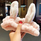 New OMG Letter Coral Fleece Wash Face Bow Hairbands For Women Girls Headbands Headwear Hair Bands Turban Hair