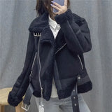 And Winter New Suede Suede Thickened Fur Integrated Suit Collar Belt Jacket