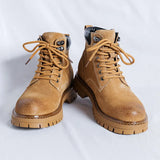 Zingj Men's Boots 2023 New Yellow Boobritish Vintage Outdoor Plush Martens