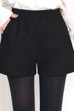 Sale Shorts Women Elastic Waist Plaid Pockets Winter Thicker Fashion Retro Harajuku Elegant Korean Style Loose Chic Ins