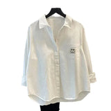 Pocket Shirt Long-Sleeved Top 2025 Spring And Autumn Casual Loose Folded Shirt Jacket