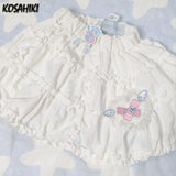 Japanese Fashion Sweet Ruffled Women Skirts Y2k Aesthetic A-line Pleated Mini Skirt High Waist Slim Streetwear Mujer