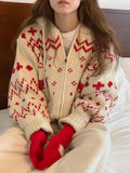 Jacquard Knit Zipper Hooded Sweater- Outfit