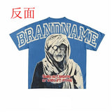 T-Shirt Men's Gothic Graphic Printing T-Shirt With Cotton Round Collar And Oversized Short Sleeves On The Street Of