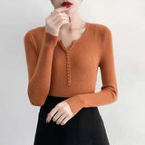 Zingj Women's Autumn And Winter Knitted Sweater With 2023 New High-End V Tie Bottom Slim White Long-Sleeved