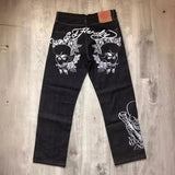 Year's Hot Gothic Y2K Men's Jeans Hip-Hop Loose Punk Style Harajuku