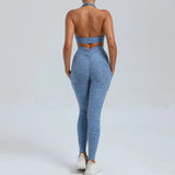 Zingj Adjustable Shoulder Strap Peach Hip Side Pocket V Waist Tights Yoga Fitness Suit-Outfit
