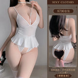 Zingj About Sex Underwear Sexy Joined Dress Hollow Out Temptation Hot Open File Uniform Supplies Suit Do Not Take Off