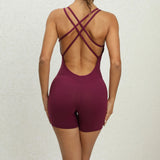 Zingj Honey Peach Hip Without Embarrassment Line Yoga Fitness Jumpsuit Show Back Up Hip Sports Jumpsuit Dancing Woman-Outfit
