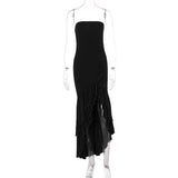 Zingj Women's Wear Spring / Summer 2024 New Fashion Sexy Open Shoulder Wipe Chest Irregular