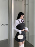 and Winter Sweet Hot Girls American College Style Suit Vest Long Sleeve Shirt with Tie Short Skirt Fashion 3-Piece