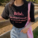 Zingj Korean Chic Summer New Embroidery Stereo Letter Casual Simple Age Reduction Round Collar Short Sleeve Versatile