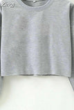 Women Casual Long Sleeve Solid Sweatshirt Jumper Summer Autumn Holiday Casual Sportwear Crop Top Loose Pullover