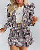 Crocheted Flower Printed Elegant Graceful Commute Slim-fit Suit