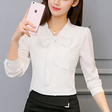 The White Shirt With Long Sleeves Of The New Korean Women's Dress In Spring And Summer Of