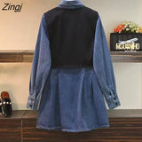 Women Spring 2 Piece Outfit Elegant Solid Turn Down Collar Leisure All-match Design Clothing Tender Ulzzang Streetwear