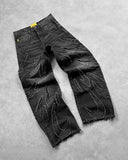 Ancient Bat Pattern Embroidered Loose Jeans Men's Street Y2K Pants Lazy