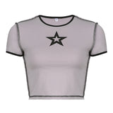 Stitched Star Print Baby Crop TopOutfit