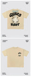 Street Skull Money Printing Oversized Pattern T-Shirt Gothic Cotton T-Shirt Y2k Blouse Short Sleeves For Harajuku
