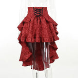 Autumn New Sexy Stitching Bag Hip Skirt Temperament Slim High Waist Tie Waist Tail Half Skirt