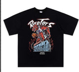 Men's T-Shirt Pure Cotton Street Clothing Animation Leisure Oversized Basketball Printed Short-Sleeved Shirt