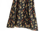 New Spring / Summer 2024 Small Flower Print Low-Cut Sexy Back Cut-Cut Forked