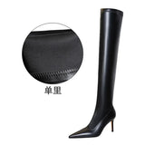 Zingj Fashion Simple Thin Heel High Heel Pointed Winter Sexy Nightclub Show Slender Over The Knee