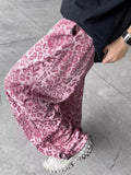 Leopard Print Parachute Trousers Men's Fashion Brand Hiphop Wide-Legged Trousers Loose Straight Tube Trendy