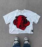 New Gothic Funny Street Trend Hip-Hop Printed High Street Casual Men's And Women's Short-Sleeved Round-Necked