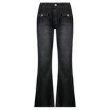 Waist Denim Jeans women Vintage Cute Chic Straight Pants wide leg jwans woman Streetwear Harajuku Grunge Clothes