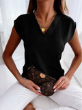 Zingj Wise Hot Style Summer Solid Color Short Sleeve V Collar Women Shirt Shirt Women's