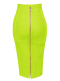 Colors XL XXL Sexy Solid Zipper Orange Blue Black Red White Pink Bandage Skirt Women Elastic Bodycon Summer Pencil Skirt 58cm 211-0-Outfit