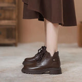 Zingj Ankle Boots Female 2024 New Autumn Winter Small Height Thick Bottom British Wind With Round Martin