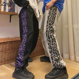 Hop Pants Women Harajuku Chic Leopard Design Unisex BF Style Teens Streetwear Couples Popular Workout Summer Ladies