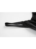 Faux Leather Sexy Black Spaghetti Strap Mini Dresses Women High Waist Hollow Out Design Backless Loose Party Club Midi