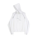 Two Piece Set Women Summer Zip Up Drawstring Hoodie Loose Shorts Pants Simple Casual Sporty Tracksuit Sunscreen