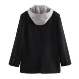 New Style Hooded Splicing Fashionable Suit Jacket
