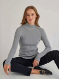 Zingj Color Half Turtleneck Sweater 2024 Autumn And Winter Female (24 Color Spot) Slim Knit Bottom